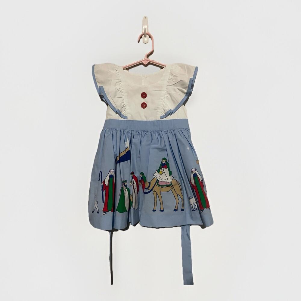 Eleanor Rose Grils Nativity Scene Christmas Dress Fancy Church Navidad Blue Sz 2